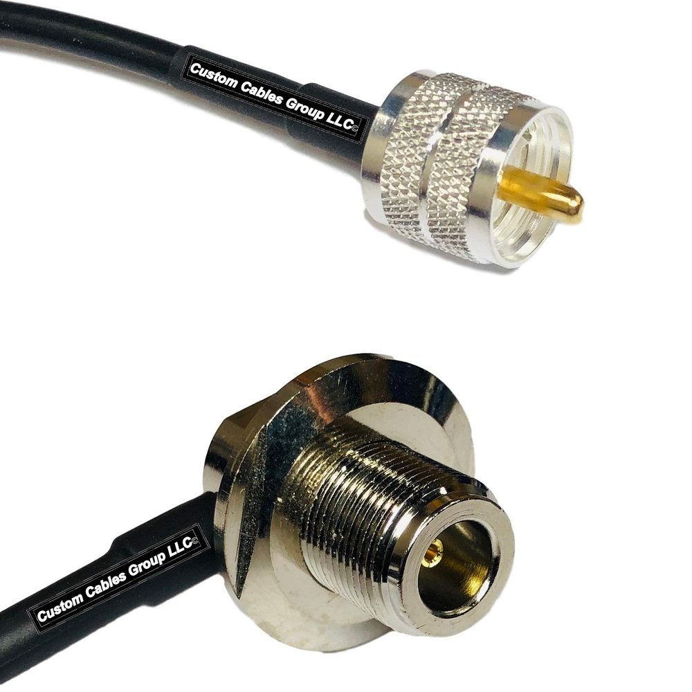 10 feet RFC240 KSR240 PL259 UHF Male to N Female Bulkhead Angle RF Pigtail Coaxial Cable