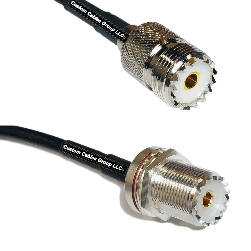 50 feet RFC240 KSR240 SO239 UHF Female to UHF Female Bulkhead RF Pigtail Coaxial Cable