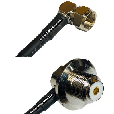 10 feet RFC240 KSR240 F Male Angle to UHF Female Angle Bulkhead RF Pigtail Coaxial Cable