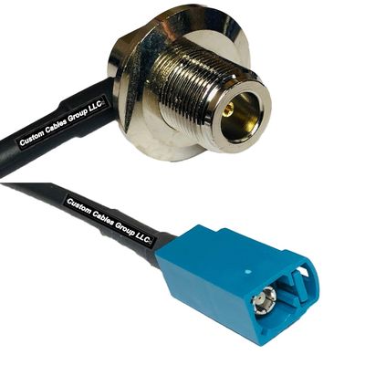 10 feet RFC240 KSR240 N Female Bulkhead Angle to Fakra Z Female RF Pigtail Coaxial Cable