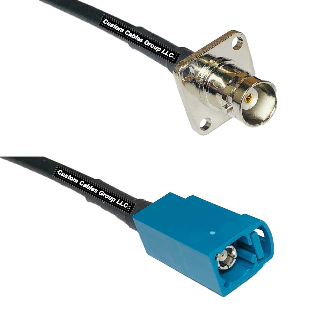 25 feet RFC240 KSR240 BNC Flange Female to Fakra Z Female RF Pigtail Coaxial Cable