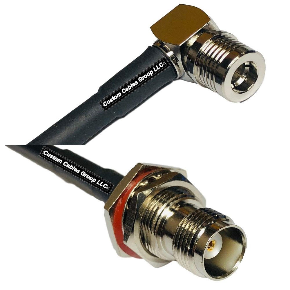 50 feet RFC240 KSR240 QMA Male Angle to TNC Female Bulkhead RF Pigtail Coaxial Cable