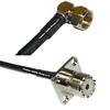 10 feet RFC240 KSR240 F Male Angle to UHF Female Flange RF Pigtail Coaxial Cable view 1