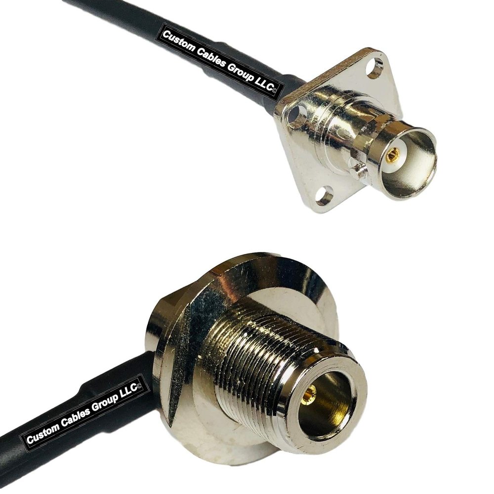 10 feet RFC240 KSR240 BNC Flange Female to N Female Bulkhead Angle RF Pigtail Coaxial Cable