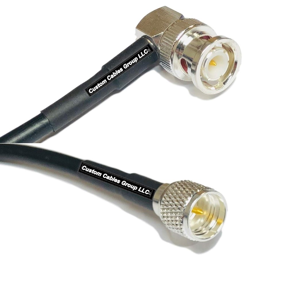 6 feet RFC240 KSR240 BNC Male Angle to Mini UHF Male RF Pigtail Coaxial Cable