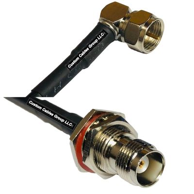 10 feet RFC240 KSR240 F Male Angle to TNC Female Bulkhead RF Pigtail Coaxial Cable