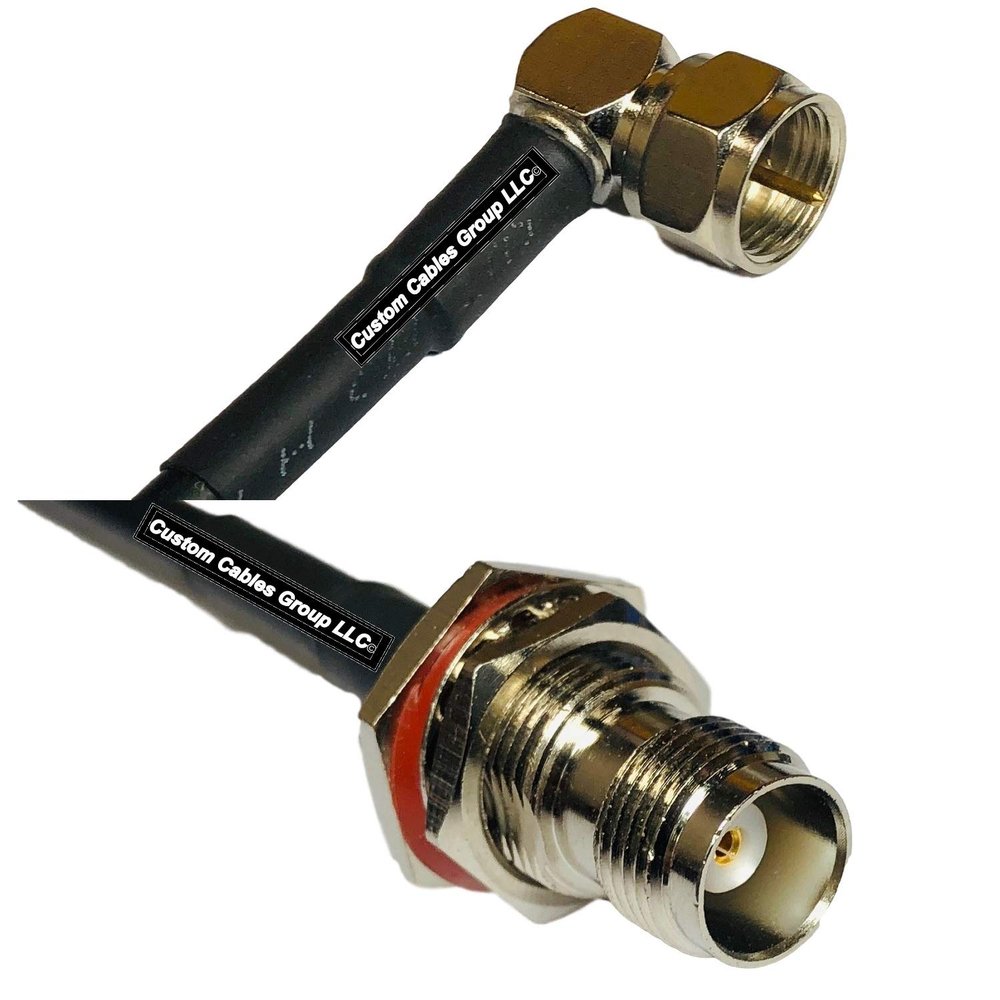 10 feet RFC240 KSR240 F Male Angle to TNC Female Bulkhead RF Pigtail Coaxial Cable