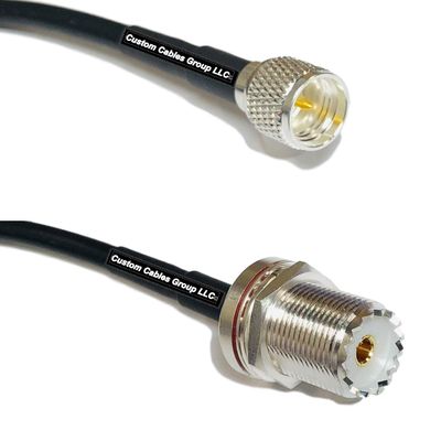 25 feet RFC240 KSR240 Mini UHF Male to UHF Female Bulkhead RF Pigtail Coaxial Cable
