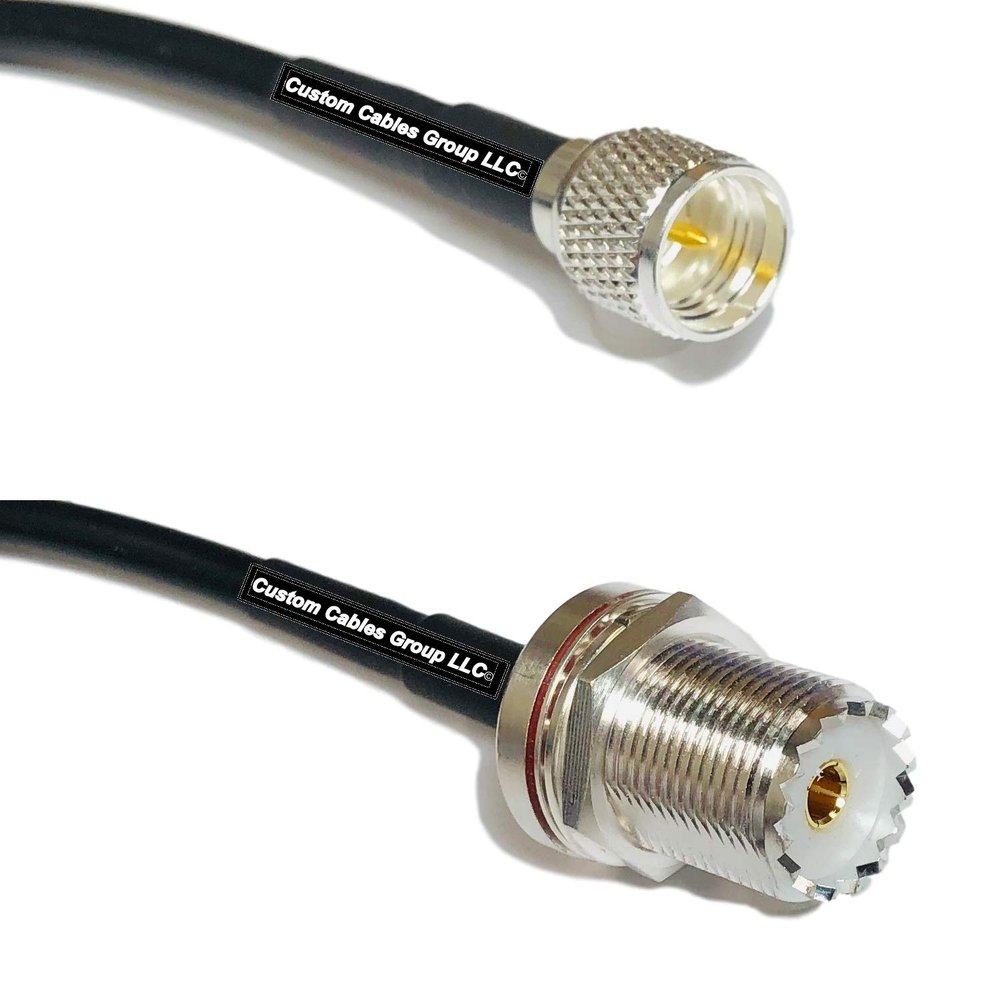25 feet RFC240 KSR240 Mini UHF Male to UHF Female Bulkhead RF Pigtail Coaxial Cable