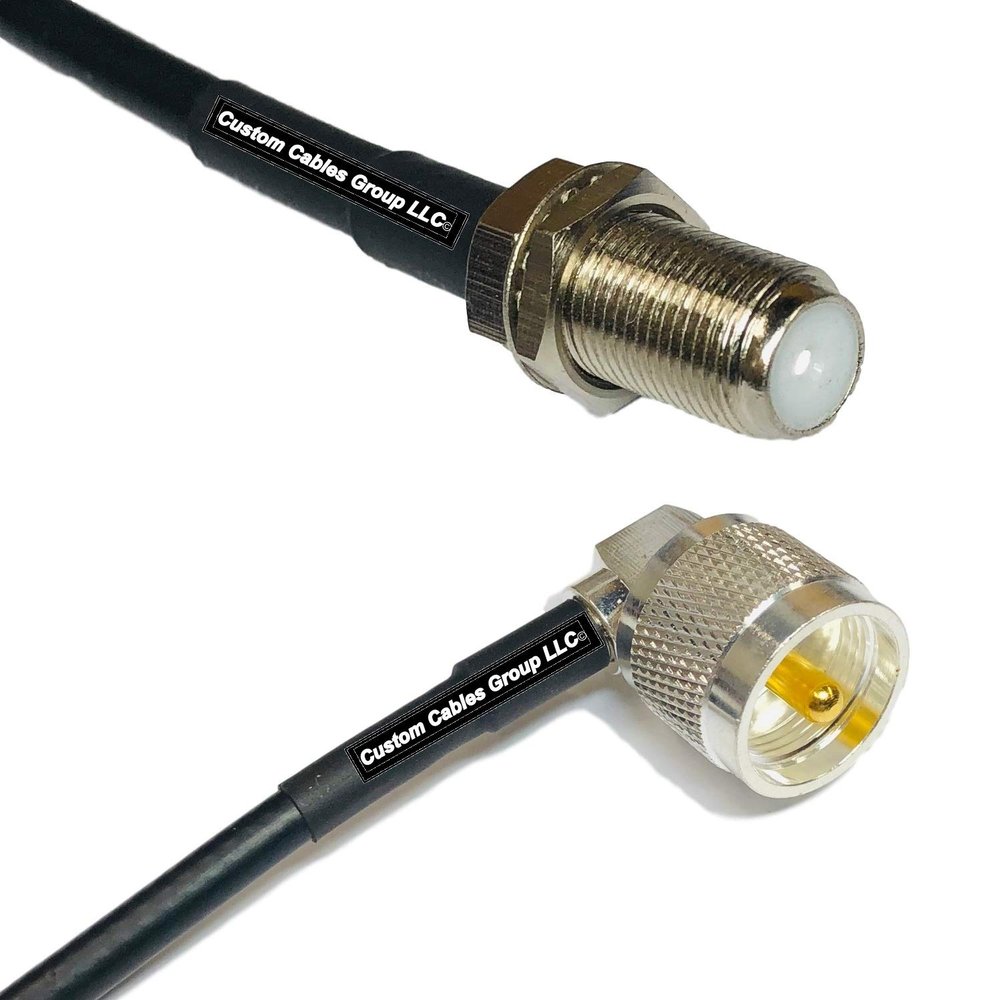 50 feet RFC240 KSR240 F Female to UHF Male Angle RF Pigtail Coaxial Cable