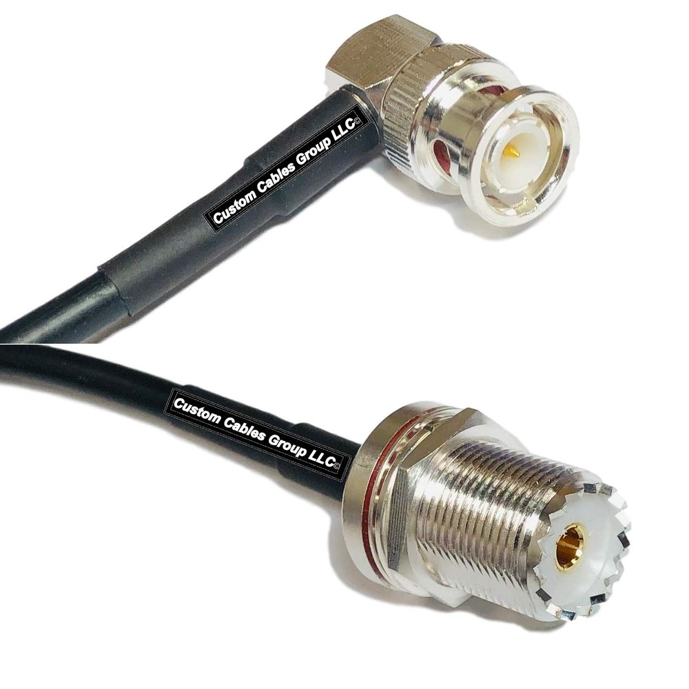 10 feet RFC240 KSR240 BNC Male Angle to UHF Female Bulkhead RF Pigtail Coaxial Cable