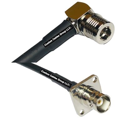 10 feet RFC240 KSR240 QMA Male Angle to BNC Flange Female RF Pigtail Coaxial Cable