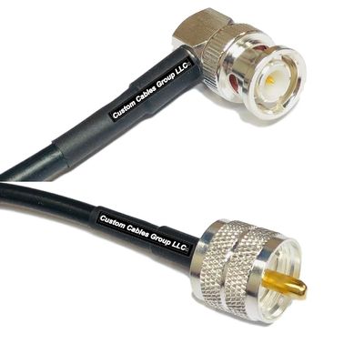 50 feet RFC240 KSR240 BNC Male Angle to PL259 UHF Male RF Pigtail Coaxial Cable