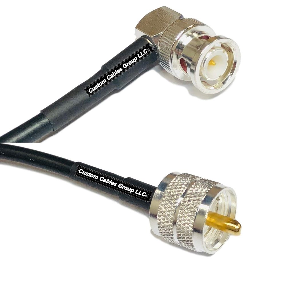 50 feet RFC240 KSR240 BNC Male Angle to PL259 UHF Male RF Pigtail Coaxial Cable