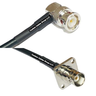 50 feet RFC240 KSR240 BNC Male Angle to BNC Flange Female RF Pigtail Coaxial Cable