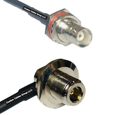 10 feet RFC240 KSR240 BNC Female Big Bulkhead to N Female Bulkhead Angle RF Pigtail Coaxial Cable