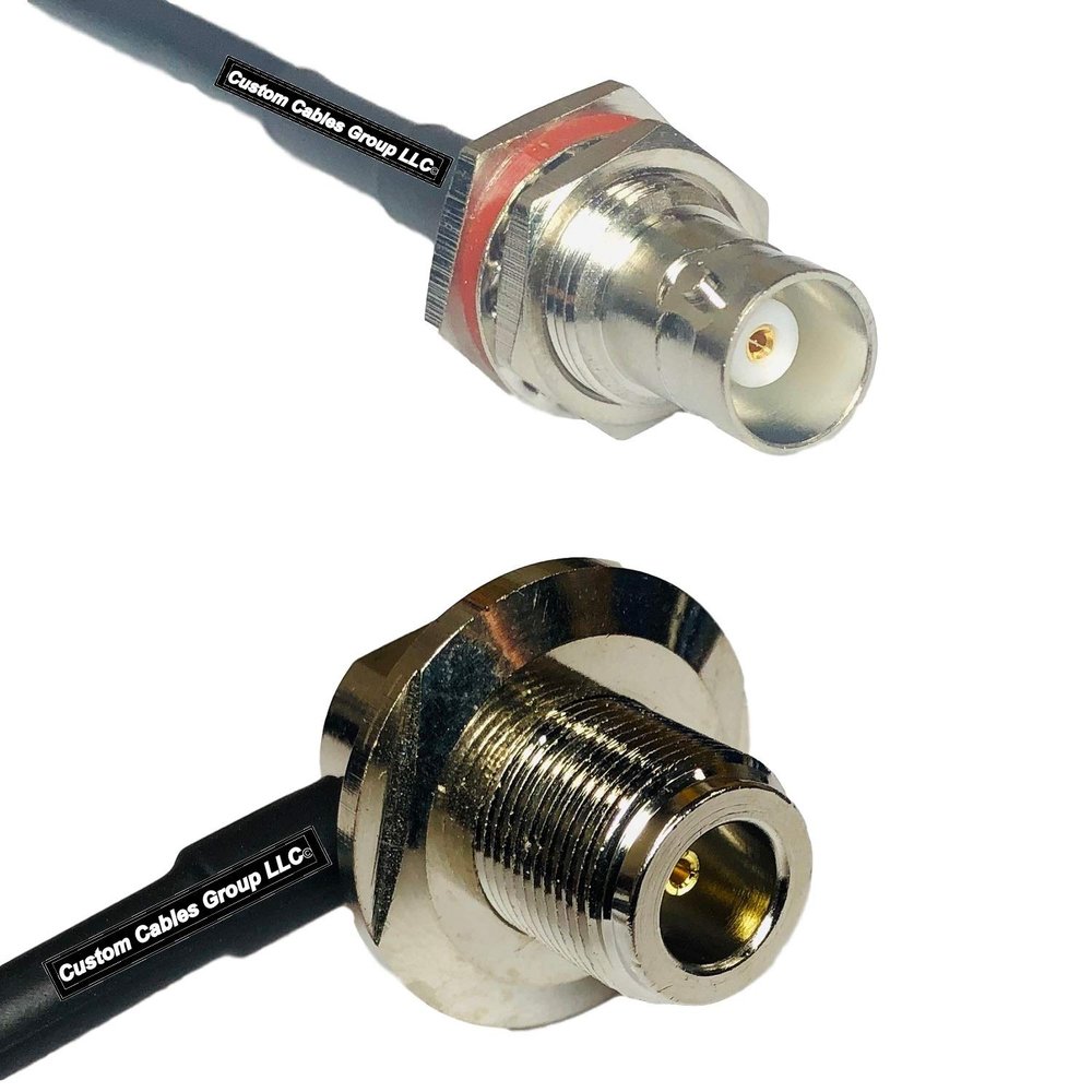 10 feet RFC240 KSR240 BNC Female Big Bulkhead to N Female Bulkhead Angle RF Pigtail Coaxial Cable