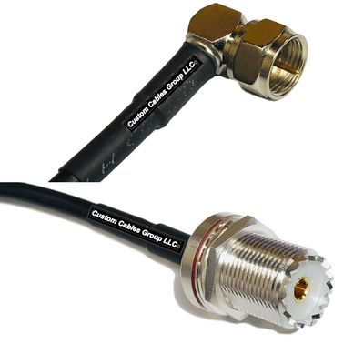 50 feet RFC240 KSR240 F Male Angle to UHF Female Bulkhead RF Pigtail Coaxial Cable