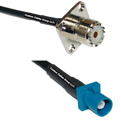25 feet RFC240 KSR240 UHF Female Flange to Fakra Z Male RF Pigtail Coaxial Cable