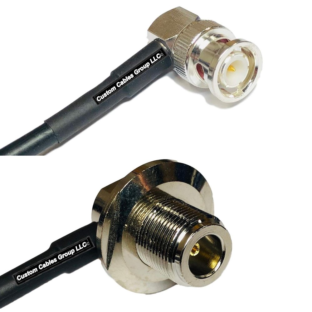 10 feet RFC240 KSR240 BNC Male Angle to N Female Bulkhead Angle RF Pigtail Coaxial Cable