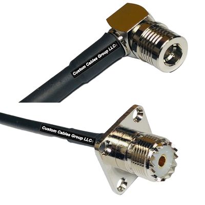 10 feet RFC240 KSR240 QMA Male Angle to UHF Female Flange RF Pigtail Coaxial Cable
