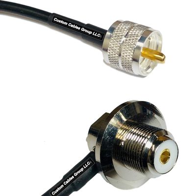 25 feet RFC240 KSR240 PL259 UHF Male to UHF Female Angle Bulkhead RF Pigtail Coaxial Cable