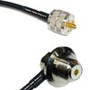 25 feet RFC240 KSR240 PL259 UHF Male to UHF Female Angle Bulkhead RF Pigtail Coaxial Cable view 1