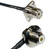 50 feet RFC240 KSR240 UHF Female Flange to UHF Female Angle Bulkhead RF Pigtail Coaxial Cable view 1