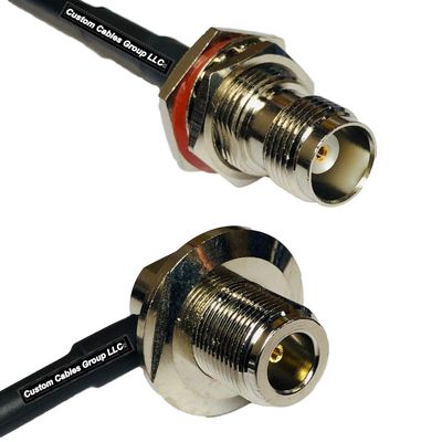 25 feet RFC240 KSR240 TNC Female Bulkhead to N Female Bulkhead Angle RF Pigtail Coaxial Cable