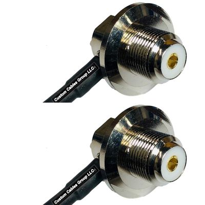 25 feet RFC240 KSR240 UHF Female Angle Bulkhead to UHF Female Angle Bulkhead RF Pigtail Coaxial Cable