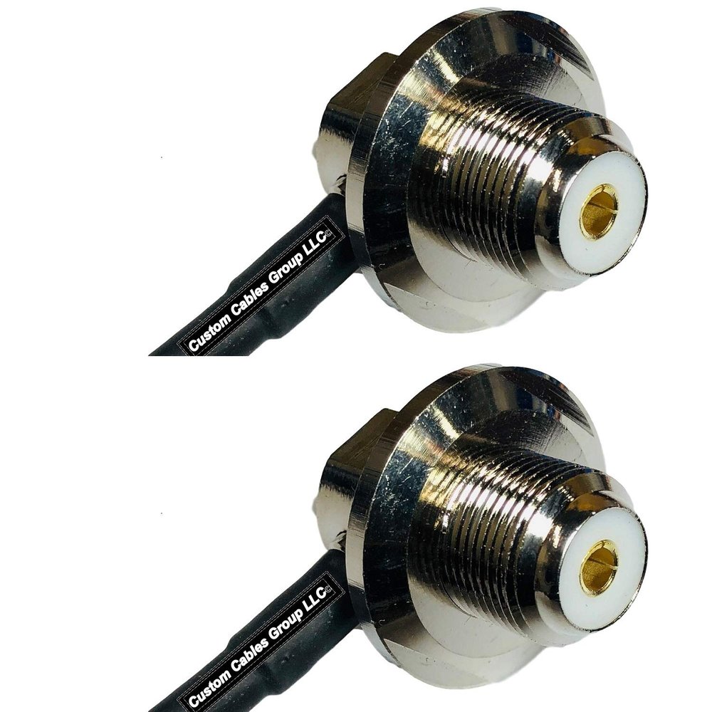 25 feet RFC240 KSR240 UHF Female Angle Bulkhead to UHF Female Angle Bulkhead RF Pigtail Coaxial Cable