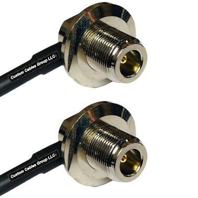 10 feet RFC240 KSR240 N Female Bulkhead Angle to N Female Bulkhead Angle RF Pigtail Coaxial Cable