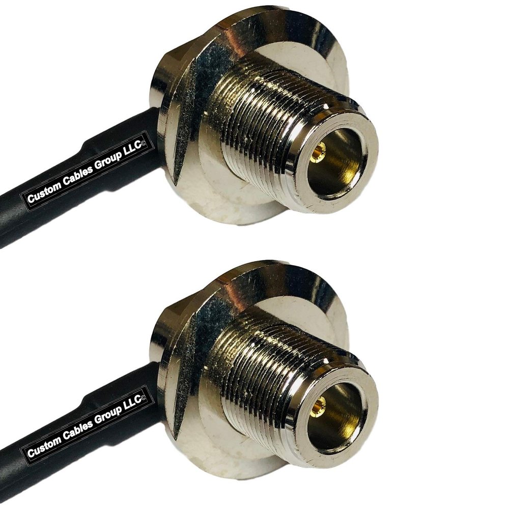 10 feet RFC240 KSR240 N Female Bulkhead Angle to N Female Bulkhead Angle RF Pigtail Coaxial Cable