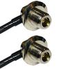 10 feet RFC240 KSR240 N Female Bulkhead Angle to N Female Bulkhead Angle RF Pigtail Coaxial Cable view 1