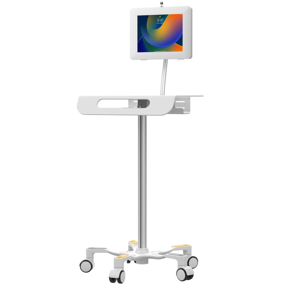 Medical Floor Stand  CTA Medical Grade Floor Stand w/Paragon Premium Locking Enclosure for iPad 11 (A16) - Pro 11-inch M4 - Air 11-inch M3- iPad 10th Gen - Galaxy Tab & More Tablets - (PAD-MEDVFSE)
