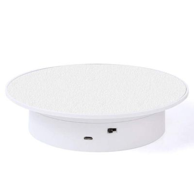 LINGOSHUN Motorized Rotating Turntable,Lightweight and Beautiful,with USB Power Cord, 2kg Load Capacity, Display Watches,Necklaces,Potted Plants/White / 204.5cm/7.91.8in