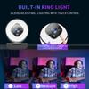 1080P Webcam for PC with Ring Light and Dual Microphone, Auto-Focus Webcam for Streaming, Adjustable Brightness Web Cam, USB Webcam for Zoom Skype| YouTube | PC | Mac| Laptop Desktop view 2