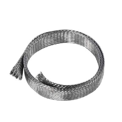 SHOUCAN Sleeving Expandable Hose 304 Stainless Steel Length 1 Meter Metal Braided Sleeving Flat Width 12-25mm,Flat Width 14mm