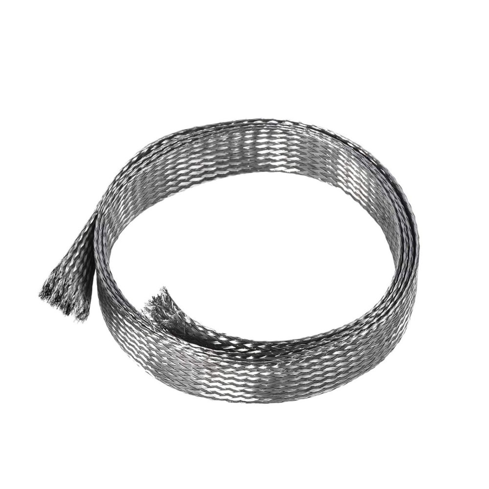 SHOUCAN Sleeving Expandable Hose 304 Stainless Steel Length 1 Meter Metal Braided Sleeving Flat Width 12-25mm,Flat Width 14mm