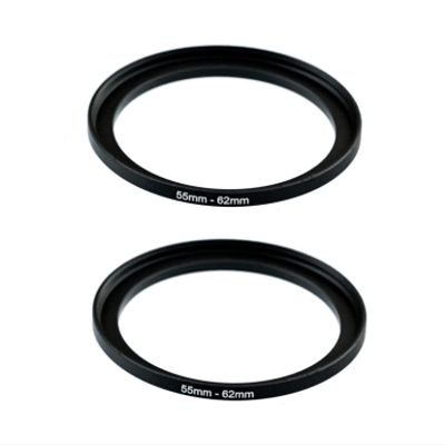 (2-Pcs) 55-62MM Step-Up Ring Adapter, 55mm to 62mm Step Up Filter Ring, 55 mm Male 62 mm Female Stepping Up Ring for DSLR Camera Lens and ND UV CPL Infrared Filters