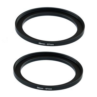 (2-Pcs) 58-67MM Step-Up Ring Adapter, 58mm to 67mm Step Up Filter Ring, 58 mm Male 67 mm Female Stepping Up Ring for DSLR Camera Lens and ND UV CPL Infrared Filter