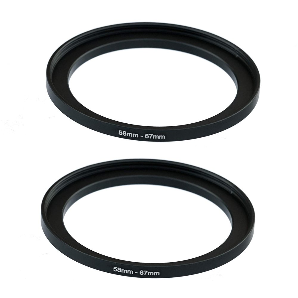(2-Pcs) 58-67MM Step-Up Ring Adapter, 58mm to 67mm Step Up Filter Ring, 58 mm Male 67 mm Female Stepping Up Ring for DSLR Camera Lens and ND UV CPL Infrared Filter