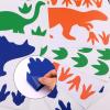 AIEX 6Pcs Dinosaur Wall Decals Dinosaur Footprints Stickers for Boys Girls Bedroom/Nursery/Classroom Decoration (Blue, Orange, Green) view 3