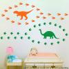 AIEX 6Pcs Dinosaur Wall Decals Dinosaur Footprints Stickers for Boys Girls Bedroom/Nursery/Classroom Decoration (Blue, Orange, Green) view 4