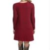 Andongnywell Women's Long Sleeve Loose Plain Dresses Casual Dresses Patchwork Solid Color Slim Fit Dressed (Red,Small) view 2