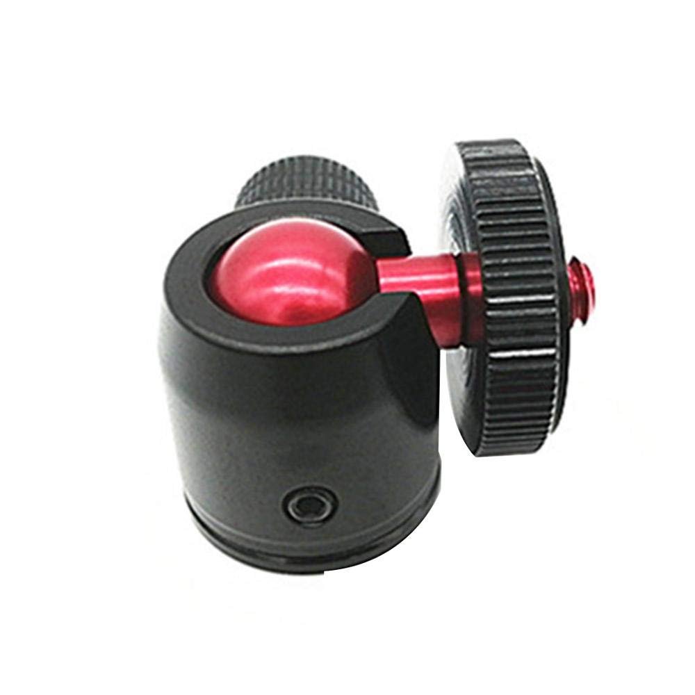 BGNing Portable Rotatable Hot Shoe Mini Ball Head Tripod with 1/4" inch Thread Screw for SLR Cameras Photography Accessories (Red)