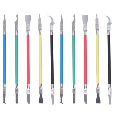 CPU Glue Removal Tool, 2Set TE-018 5 in 1 IC Chip Repair Thin Blade NAND Disassembler BGA Repair Knife Disassembly Glue Motherboard Chip Disassembly Tool(5 In1)