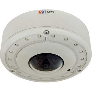ACTI CORPORATION B76A 12MP IR WDR SLLS Network Hemispheric Dome Camera with 1.65mm Fixed fisheye Lens, RJ45 Connection.