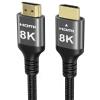 Ubluker 8K HDMI Cable 48Gbps 33 FT, Nylon Braided High Speed HDMI Cable 4k 120Hz 2k 165Hz 8k 60Hz 12bit eARC ARC Dolby Atmos HDR10+ HDCP2.3 Compatible for Gaming PC TV Soundbar Monitor Mac PS5 Xbox view 1