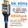 Ubluker 8K HDMI Cable 48Gbps 33 FT, Nylon Braided High Speed HDMI Cable 4k 120Hz 2k 165Hz 8k 60Hz 12bit eARC ARC Dolby Atmos HDR10+ HDCP2.3 Compatible for Gaming PC TV Soundbar Monitor Mac PS5 Xbox view 2